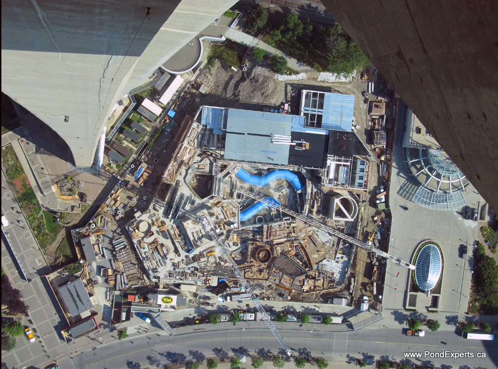 Ripley's aquarium construction view from CN Tower